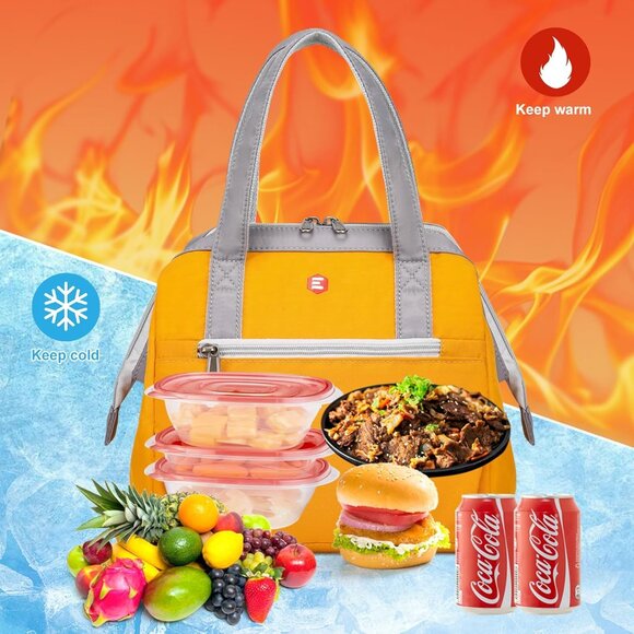 Fashionable & Lightweight Reusable Lunch Bag Large Capacity Waterproof & Leak Pr - Picture 6 of 6